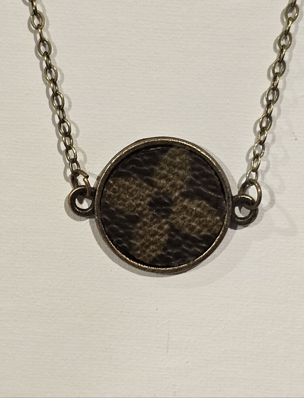 Louis Vuitton Piece in Pendant on 18" Bronze Choker Necklace